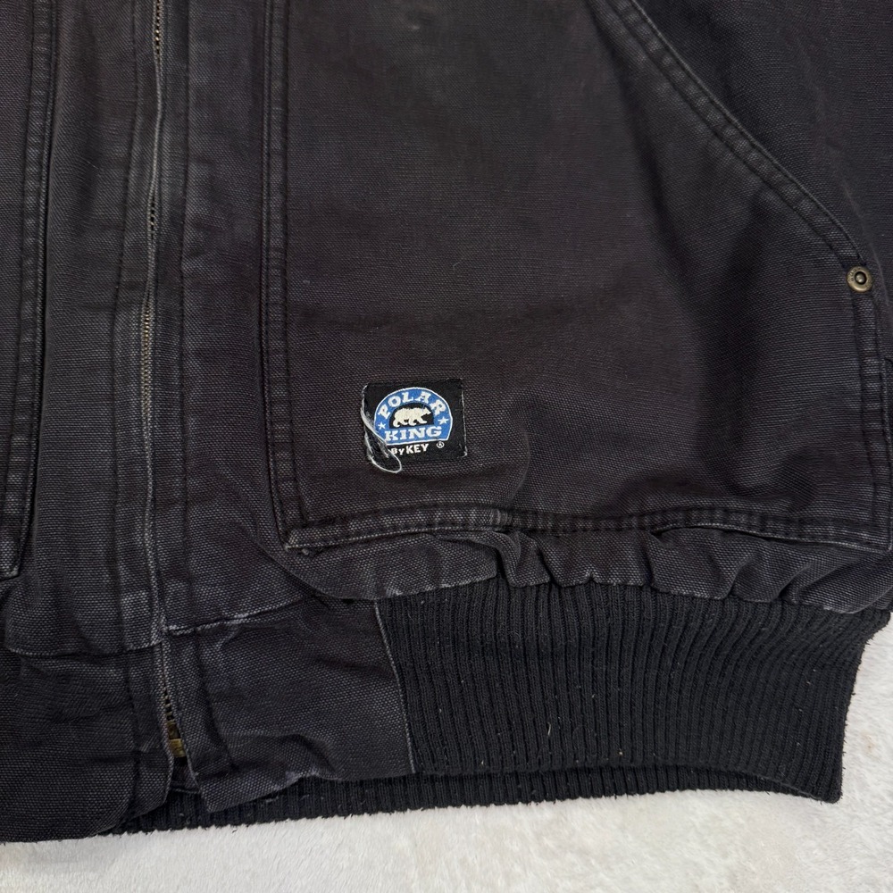 Polar King Jacket Men XL Black Duck Canvas Fleece Lined Insulated Hooded Outdoor - Picture 6 of 10